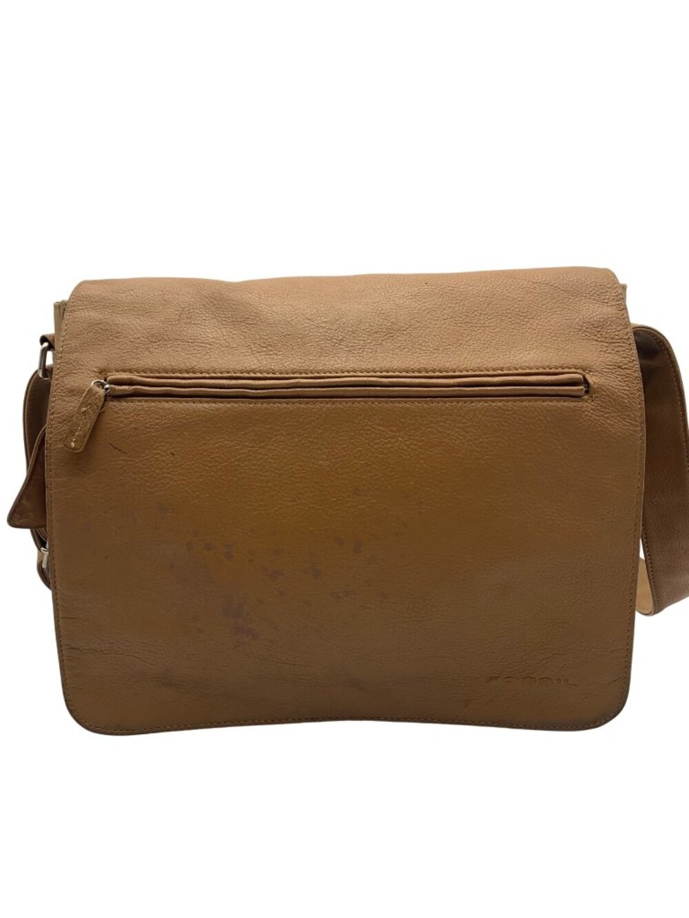 Fossil Brown Leather Multi-Pocket Work Shoulder Bag